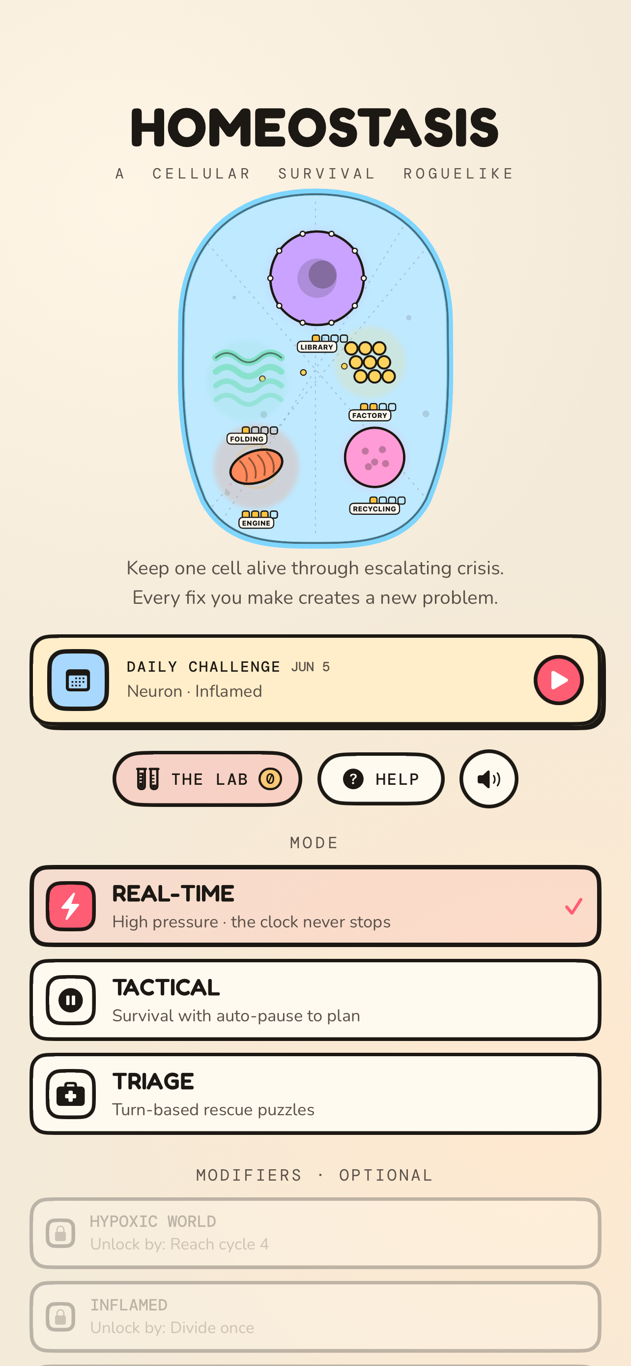 Homeostasis main menu